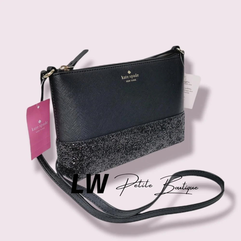 Kate Spade Ramey Black Glitter Bag